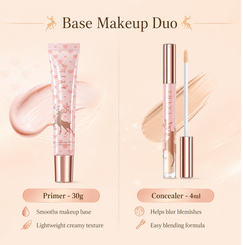 Me Now Makeup Gift Set for Women, 10 Pcs Full Face Makeup Kit with Air Cushion, Setting Powder, Lipstick, Lip Gloss, Mascara, Eyeliner, Brow Pencil, Primer, Concealer and Brush Kit - Image 5