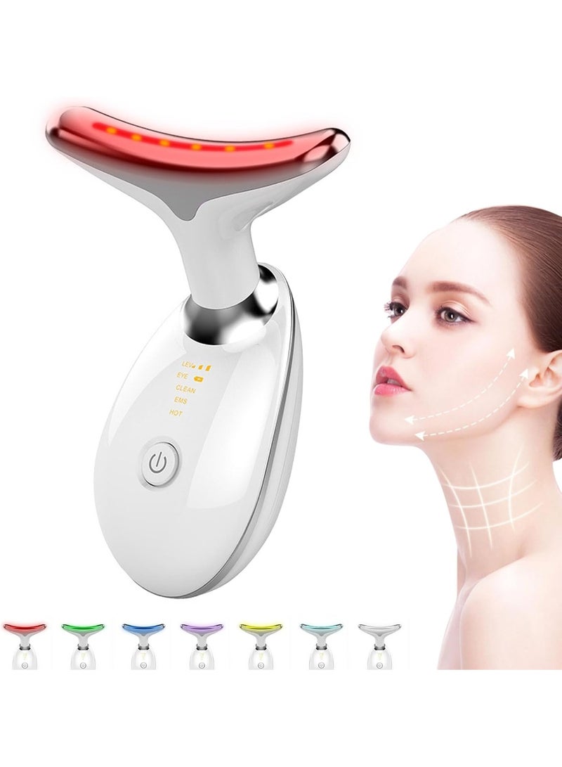 Face Massager, Face Beauty Device, Facial Lifting Therapy Machine EMS Face Massager Anti Wrinkle Skin Tightening Reduce Double Chin Skin Care Tools 7 Colour Modes - Image 1