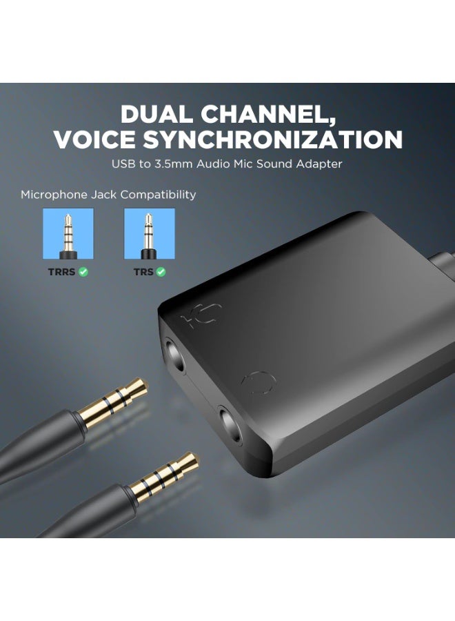 BOYA USB to 3.5mm Audio Adapter External USB Stereo Sound Card with TRRS/TRS 3-Pole 3.5mm Microphone and Headphone Jack for Windows/Mac/PC/Laptop/Desktop/PS4/PS5 by-EA2 - Image 4