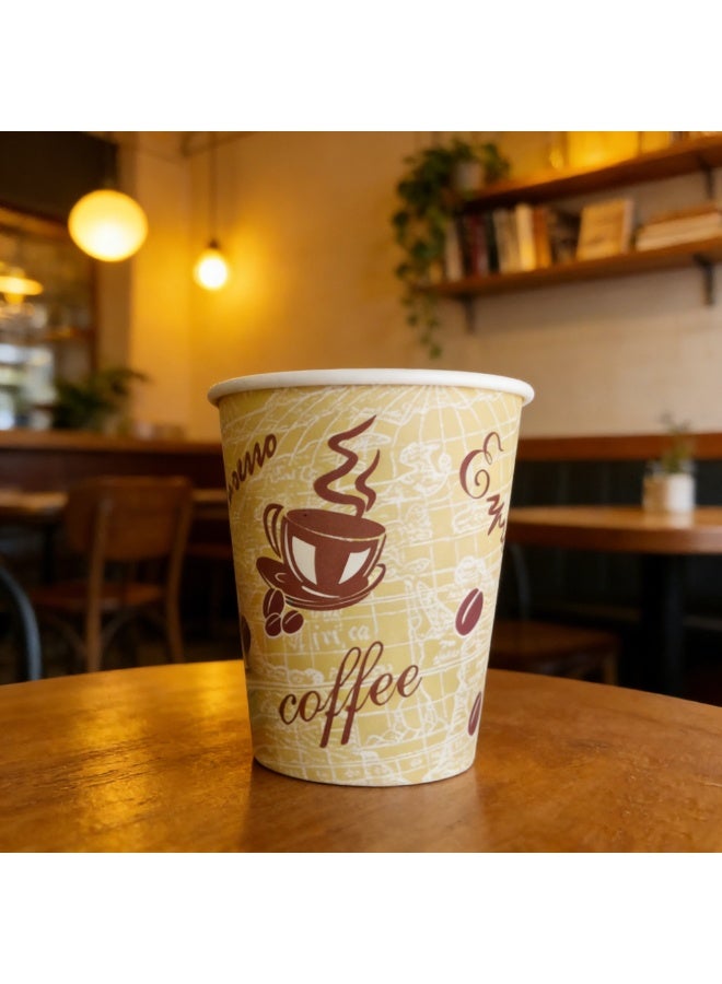 Rich Life Disposable Double Wall Paper Coffee Cups 7oz, Hot & Cold Beverage Cups for Coffee, Tea, Water & Soft Drinks, Insulated Leak Resistant Cups for Home, Office, Parties & Events - Image 1