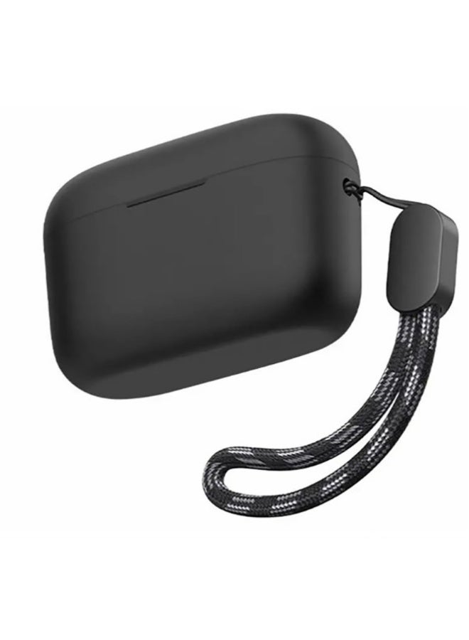 NIBEMINENT Silicone Case Cover Compatible with Soundcore by Anker A20i/A25i True Wireless Earbuds, Protective Earphones Skin Cover with Keychain Hook, Charging Port Accessible (Black)  - Image 1