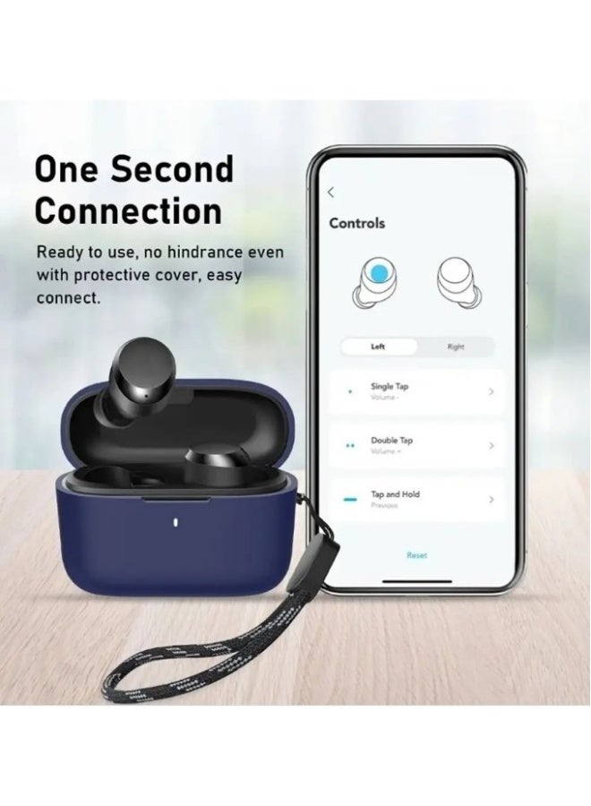 NIBEMINENT Silicone Case Cover Compatible with Soundcore by Anker A20i/A25i True Wireless Earbuds, Protective Earphones Skin Cover with Keychain Hook, Charging Port Accessible (Black)  - Image 4