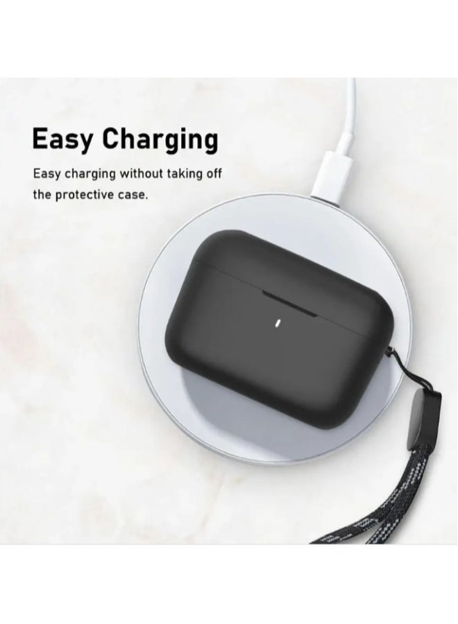 NIBEMINENT Silicone Case Cover Compatible with Soundcore by Anker A20i/A25i True Wireless Earbuds, Protective Earphones Skin Cover with Keychain Hook, Charging Port Accessible (Black)  - Image 5