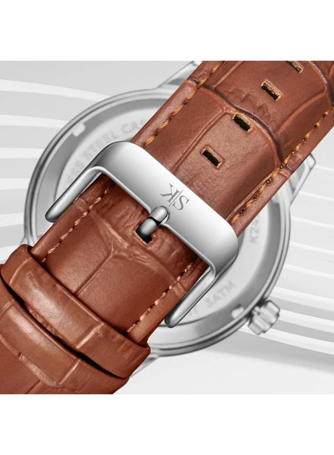 KENNETH SCOTT Men's Leather  Automatic  Watch K24323-SLDWK - 43.5 mm