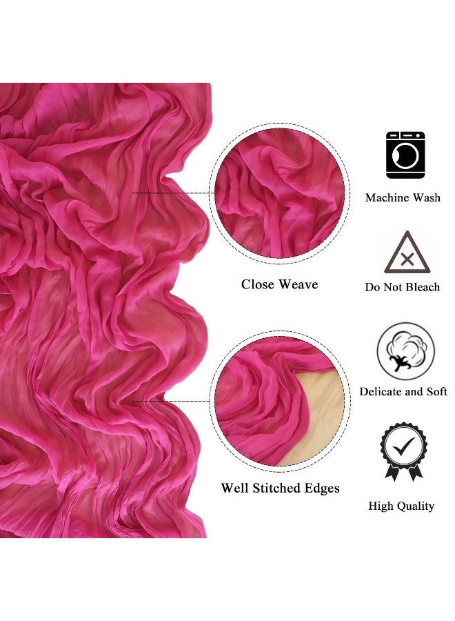 CHIYLE 90cm*300cmCheesecloth Table Runner Fuchsia – Boho Gauze Tablecloth for Wedding, Baby Shower & Birthday - Image 5
