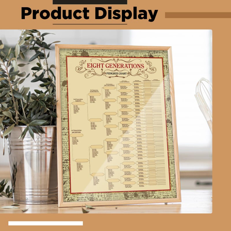 Sinload 30 Pcs Family Tree Charts to Fill in Genealogy Charts 8 Generation 255 Name Spaces Genealogy Organizer Pedigree Charts for Genealogy Ancestry Family History Reunions Lineage, 17 x 22 Inch - Image 4