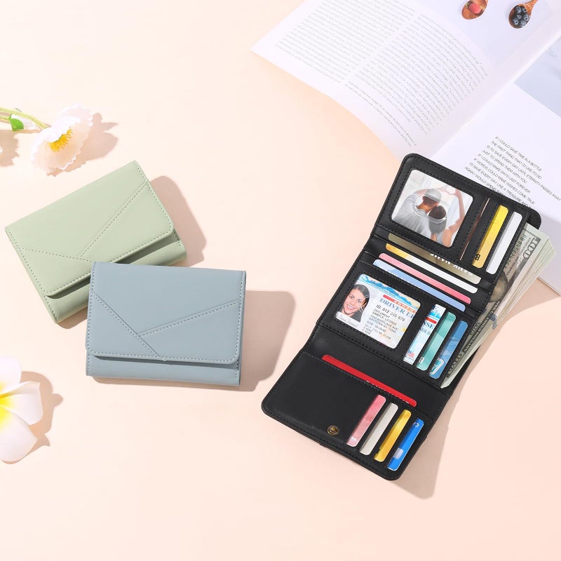 GAEKEAO Small Wallets for Women Leather RFID Blocking Trifold Ladies Wallets Credit Card Holder with Zipper Coin Pocket - Image 4