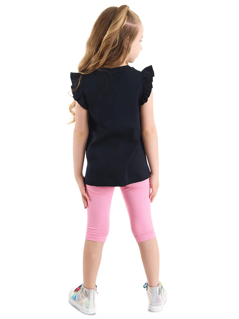 دينوكيدس طقم تي شيرت وسروال ضيق على شكل وحيد القرن وقوس قزح