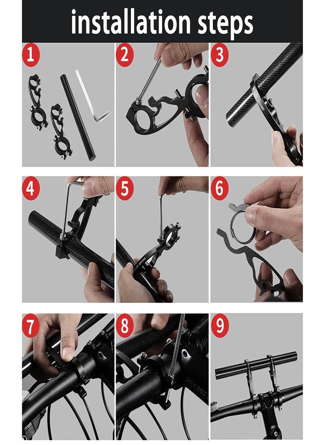 XNX Bike Bicycle Double Handlebars Extender Extension,11.8 inches/30CM Aluminum Alloy Super Long Bike Bracket Accessories,for Bike Mounts,Bicycle Extender Bars,for 20mm-32mm Bars Caliber - Image 5