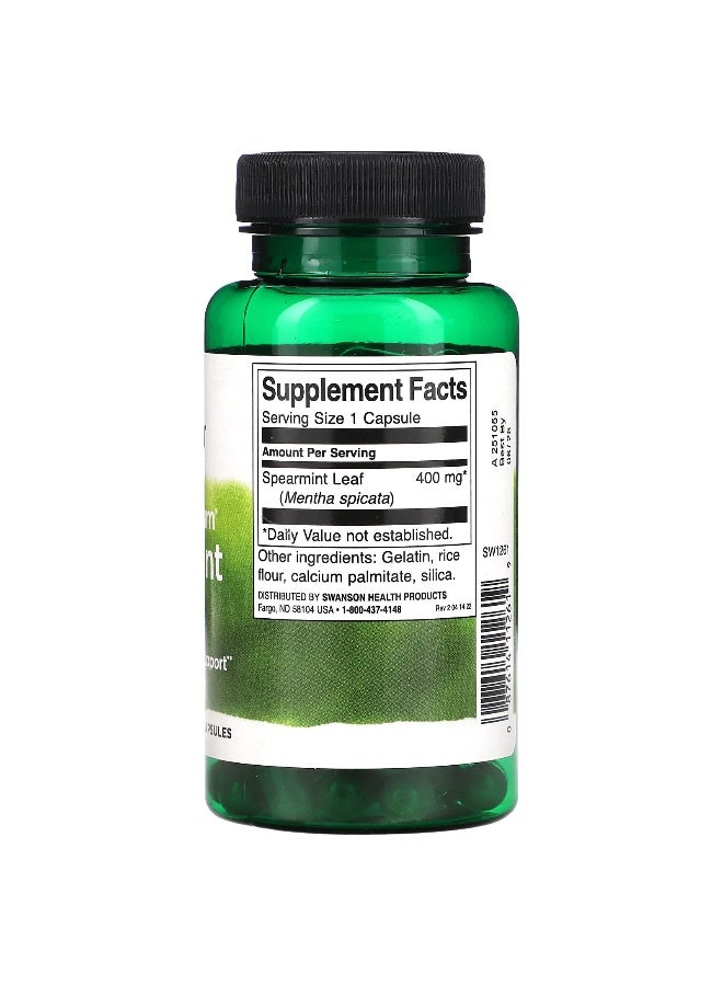 SWANSON سوانسون، أوراق النعناع الفلفلي كاملة الطيف، 400 ملغ، 60 كبسولة - Image 2