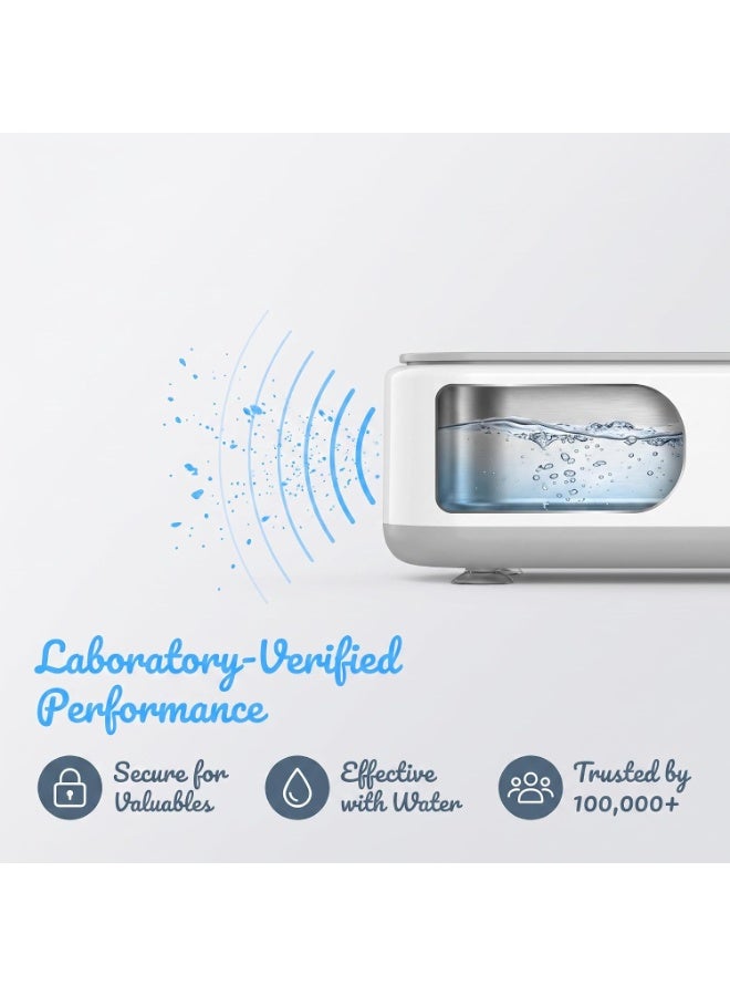 Manopola Ultrasonic Eyeglass Cleaner, 48KHz Portable Mini Ultrasonic Cleaning Machine with 304 Stainless Steel Tank, One Touch Operation Ultrasonic Jewelry Cleaner for Glasses, Sunglasses, Watch, Denture, Retainer, Rings - Image 4