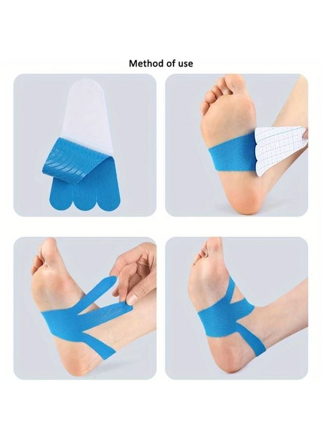 شريط الحركة الأسود 4 قطع شريط رياضي مرن قابل للتنفس للقدمين والكاحل - Image 5