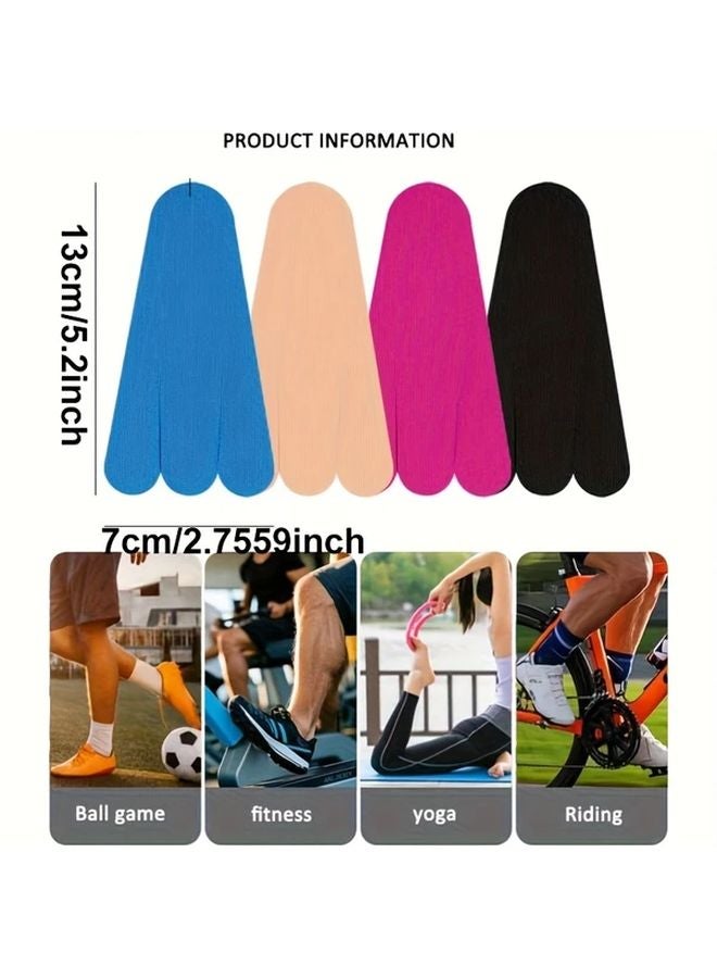 شريط الحركة الأسود 4 قطع شريط رياضي مرن قابل للتنفس للقدمين والكاحل - Image 3