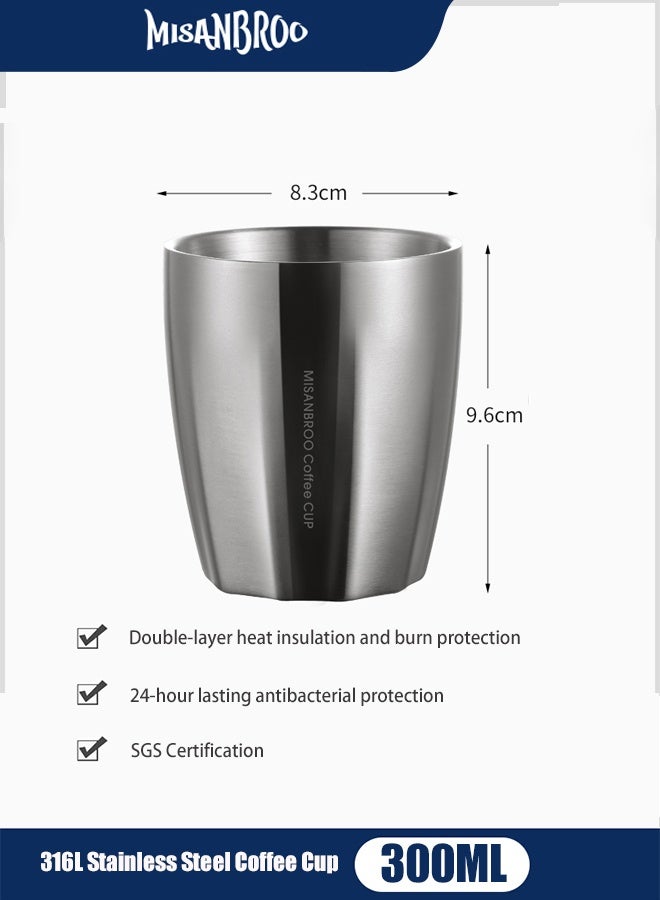 MISANBROO Multipurpose 316L Stainless Steel Tumbler - Camping Coffee Cup, Whiskey Glass & Tea Mug(300ML)  - Image 1