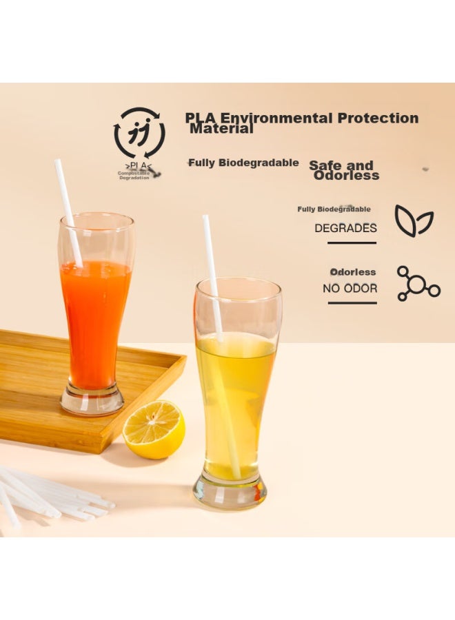 Temeiju Disposable Straws, Individually Wrapped, Food-Grade, 100 Pieces, Biodegradable Plastic Drinking Straws For Children And Pregnant Women, Suitable For Milk Tea - Image 1