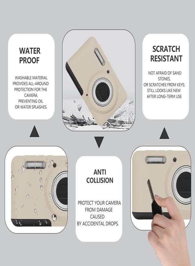 Tedubax Case for Kodak PIXPRO FZ55,FZ55 accessories,Soft Silicone Protective Case,Comes with 2 Screen Protectors and 1 Wrist Strap - Off white - Image 4