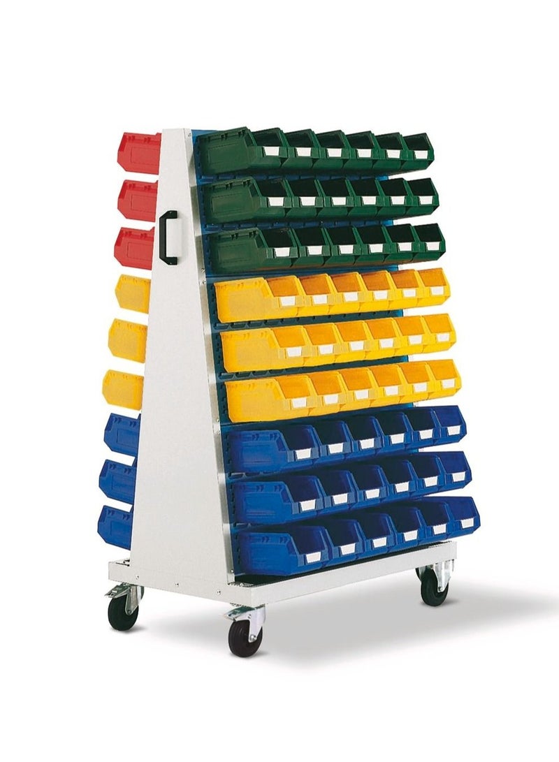 bott Bott perfo 6 panel trolley with 6 louvre panels & 108 piece bin kit WxDxH: 1000x650x1600mm 