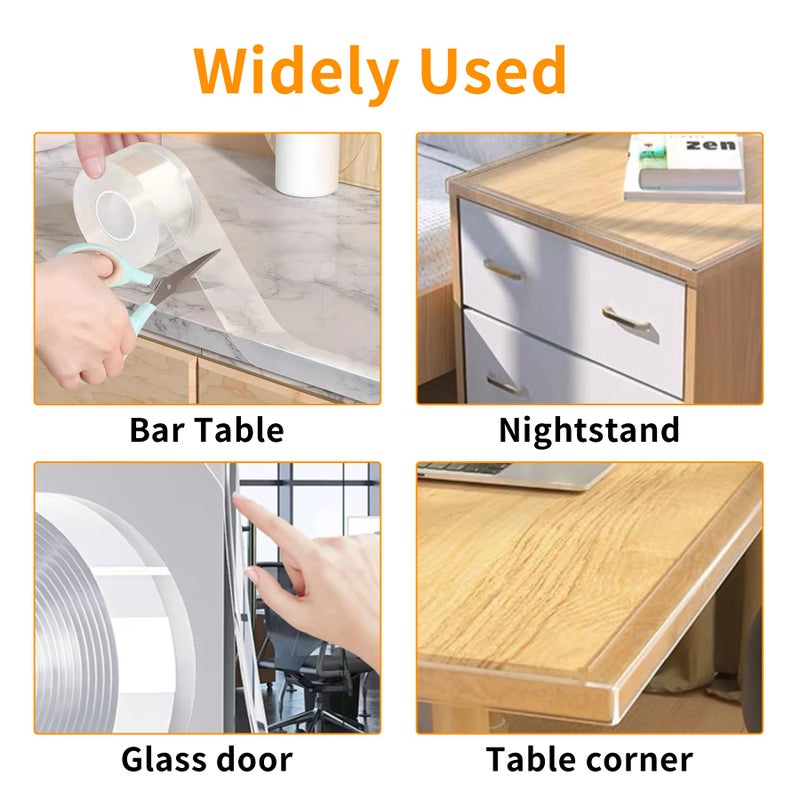 KAIYUER 1.57 in x 9.84 FT,Corner Protector Baby,Clear Edge Protector Strip,Sharp Edge Wrap Cover Tape,Self Adhesive Protective Bumper Guards for Cabinet Door,Desk,Glass Table,Bed Furniture and Wall - Image 4