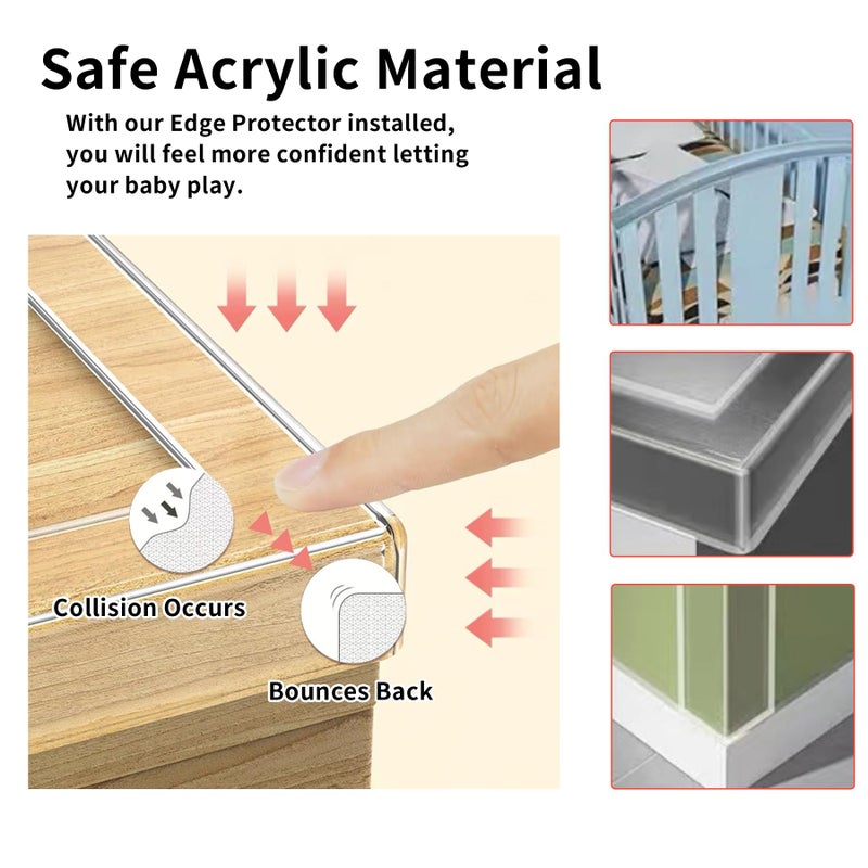 KAIYUER 1.57 in x 9.84 FT,Corner Protector Baby,Clear Edge Protector Strip,Sharp Edge Wrap Cover Tape,Self Adhesive Protective Bumper Guards for Cabinet Door,Desk,Glass Table,Bed Furniture and Wall - Image 3