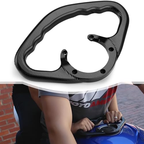 GZDLMoto Motorcycle Passenger Grab Bar, for Yamaha YZF R1 R3 R6 R25 / MT 03 07 09 Tracer / FZ1 FZ6 FZ8 XJ6, Fuel Tank Armrest Front Passenger Hand Grip, CNC Process Aluminium (Black) - Image 1