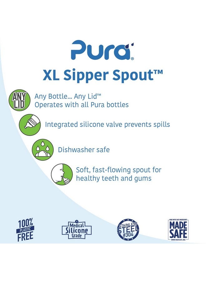 بيورا فوهات شرب Pura Kiki XL - مصنوعة من السيليكون الطبي بنسبة 100%، مضادة للمغص، غير بلاستيكية، مناسبة للأطفال الرضع والأطفال الصغار ومرحلة ما قبل المدرسة - عبوة من 4 قطع - Image 1