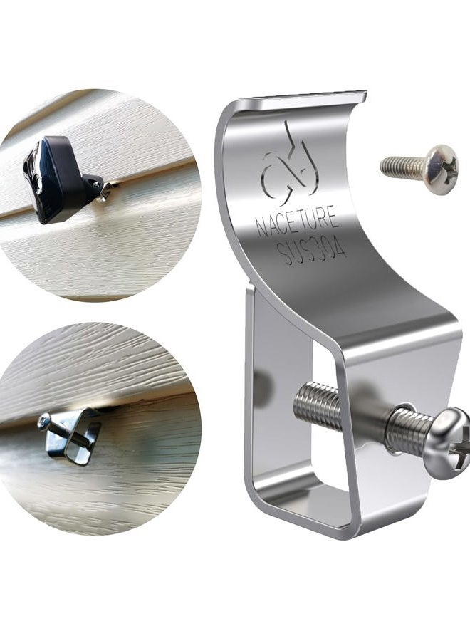 NACETURE Vinyl Siding Hooks - Vinyl Siding Clips for Hanging Outdoor Decorations for Patio for Mount Home Security Camera Porch Décor - Image 1