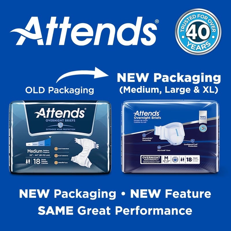 Attends Overnight Disposable SmartCool Briefs XLarge 5863 Waist Tab Closure Heavy Absorbency and DryLock Containment Core 14ct Bag - Image 2