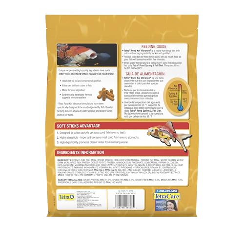 TetraPond Koi Vibrance 1.43 Pounds, Soft Sticks, Floating Pond Food - Image 2