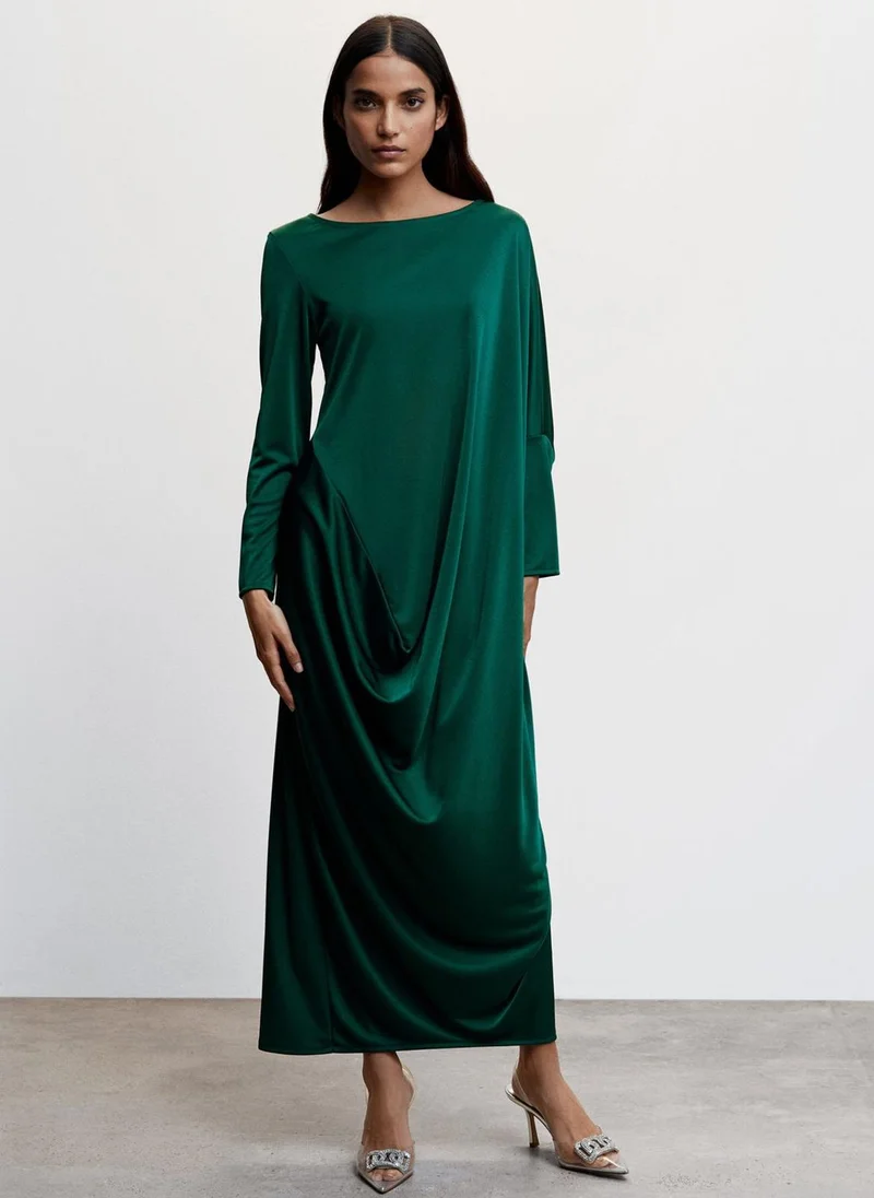 MANGO Boat Neck Knitted Dress