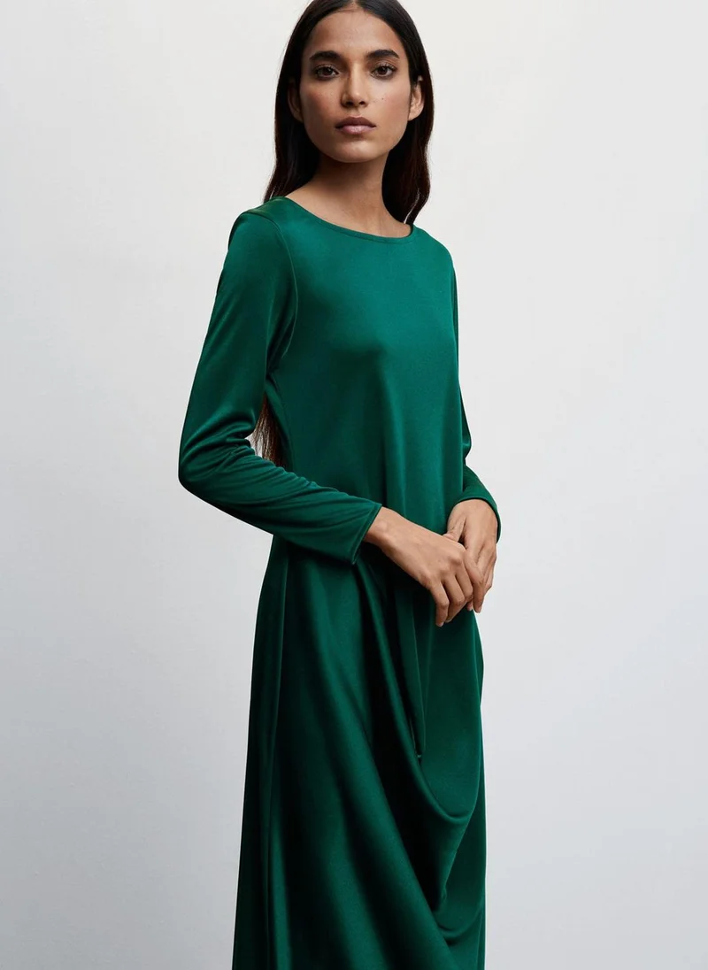 MANGO Boat Neck Knitted Dress