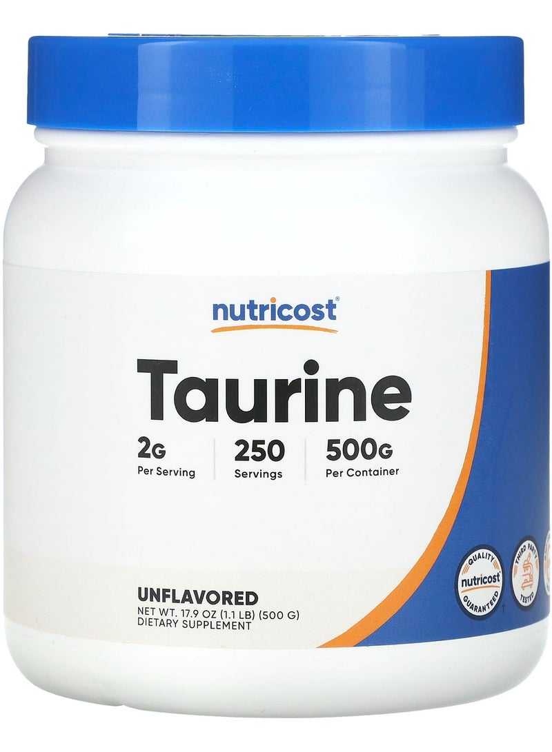 Nutricost Taurine, Unflavored, 17.9 oz (500 g)