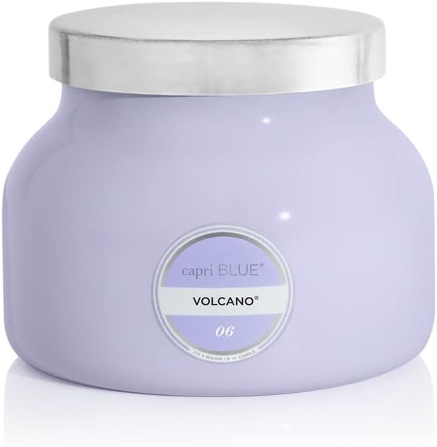 Capri Blue Volcano Scented Candles - Luxury Glass Jar Candles for Home Scented with Tropical Fruit & Sugared Citrus - Soy Wax Blend - Lavender Colored Jar (8 oz)