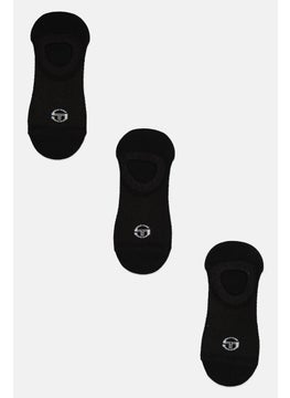 Women 3 Pair Brand Logo Invisible Socks, Black