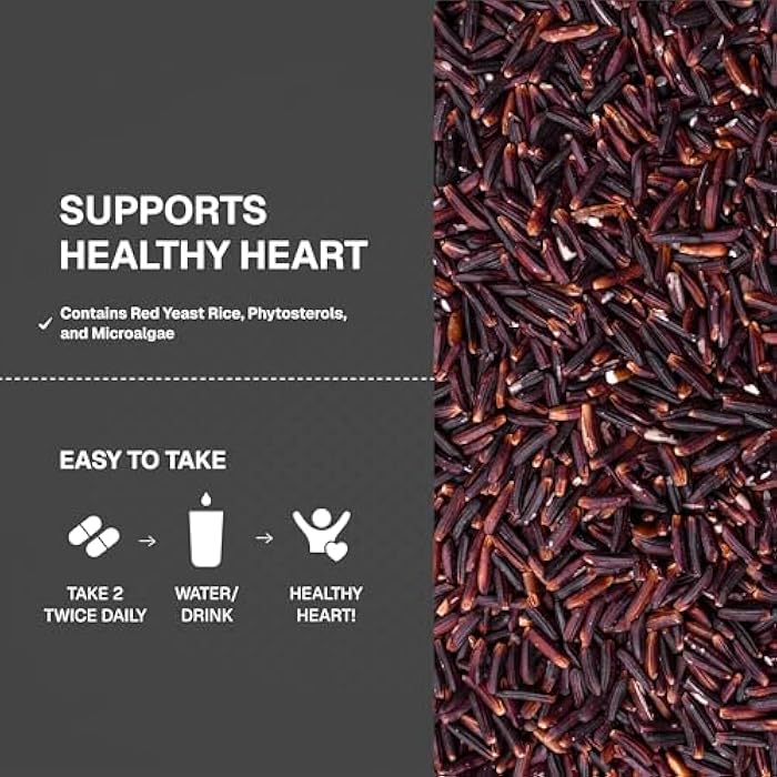 Weider Red Yeast Rice Plus - Botanical Dietary Supplement for Heart Health - Antioxidant Wellness Supplement - with Phytosterols & Microalgae - 120 Capsules - Image 5