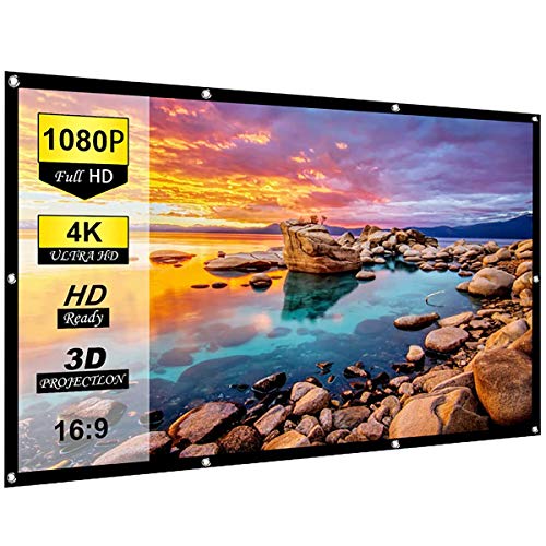 Spline 82 inch Projector Screen,4K HD 16:9 Portable Video Projector Screen Foldable Anti-Crease Indoor Outdoor Projection Screen for Home, Office, Classroom (72" Inch (W) x 40.5" Inch (H)) - Image 1