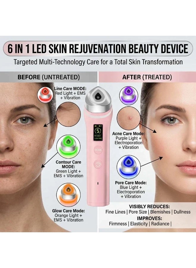 Beauty Massager – 5-in-1 LED Facial Device for Glass Skin | Korean Skin Care | Anti-Aging, Skin Tightening, Deep Cleansing & Face Lifting Rechargeable Massager - Image 5
