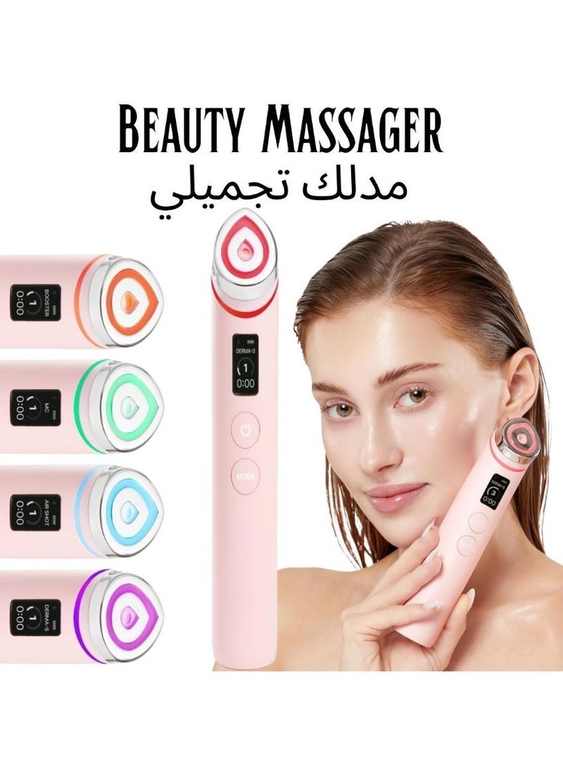 Beauty Massager – 5-in-1 LED Facial Device for Glass Skin | Korean Skin Care | Anti-Aging, Skin Tightening, Deep Cleansing & Face Lifting Rechargeable Massager - Image 1
