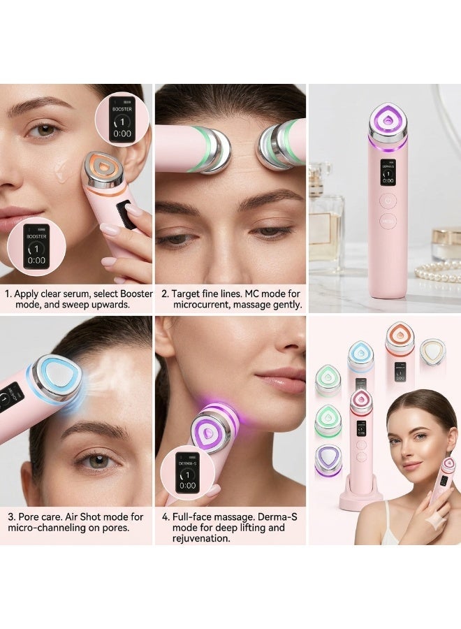Beauty Massager – 5-in-1 LED Facial Device for Glass Skin | Korean Skin Care | Anti-Aging, Skin Tightening, Deep Cleansing & Face Lifting Rechargeable Massager - Image 3
