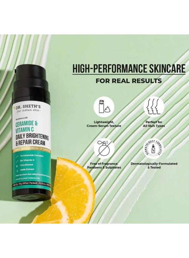 Dr. Sheth's Dr. Sheth’s Ceramide & Vitamin C Daily Brightening & Repair Cream 30 Gm - Image 3