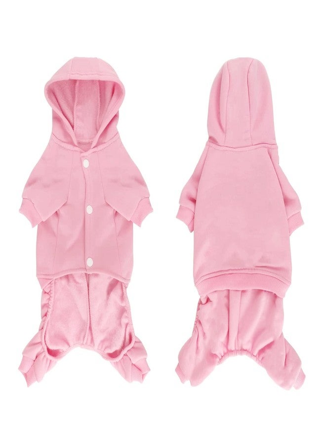 LifeWheel Dog Hoodie, Pet Jumpsuit Fleece Sweatshirt with Buttons, Dog Clothes, Dog Cold Weather Coats, Dog Pajamas, Winter Warm Cotton Puppy Hoodie 4 Legs Dog Clothes for Small Medium Large Dogs Cats Boy Girl - Image 5