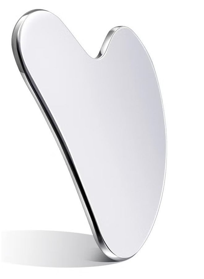 بوبي لوح كشط من الفولاذ المقاوم للصدأ، لوح كشط معدني، أداة كشط للوجه من الفولاذ المقاوم للصدأ، التخلص من الانتفاخات، تدليك البشرة المشدودة، وجه مشدود، جهاز تدليك الجسم والعين والرقبة - Image 4