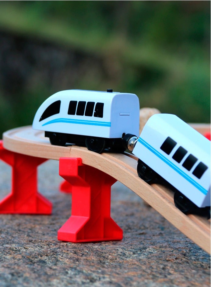 Arabest لعبة بازل قطار كهربائي عالي السرعة، ألعاب أطفال، مسار خشبي - Image 3