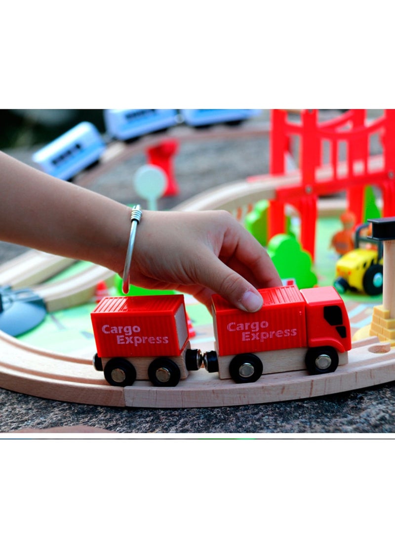 Arabest لعبة بازل قطار كهربائي عالي السرعة، ألعاب أطفال، مسار خشبي - Image 4