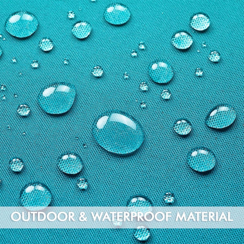 MIULEE Pack of 2 Outdoor Waterproof Pillow Covers Decorative Farmhouse Throw Pillow Covers Square Solid Color Couch Cushions Spring for Patio Tent Bed Sofa Living Room 18x18 Inch Teal Blue - Image 2