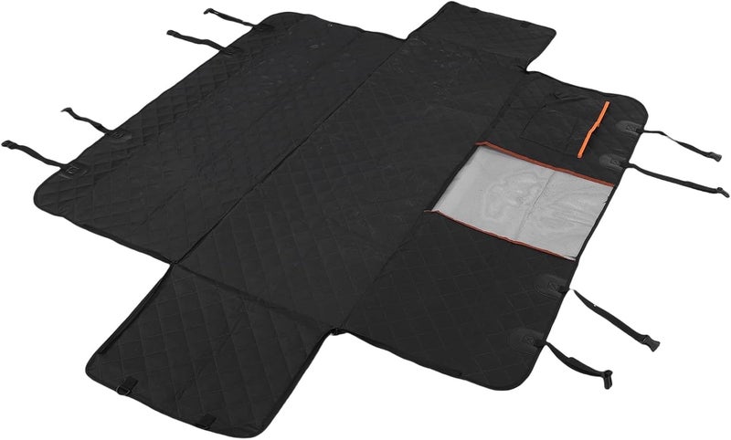 Hard Bottom Dog Car Seat Cover, Thickened Anti Slip Scratch Proof Dog Hammock with Zippered Side Flaps for Cars Trucks SUVs (Black 630) - Image 1
