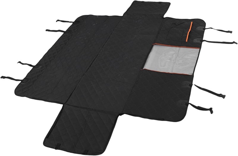 Hard Bottom Dog Car Seat Cover, Thickened Anti Slip Scratch Proof Dog Hammock with Zippered Side Flaps for Cars Trucks SUVs (Black 630) - Image 4