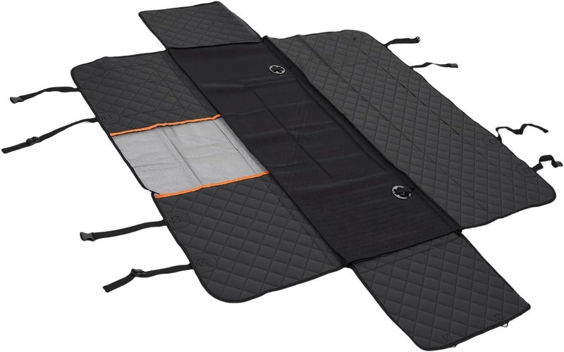 Hard Bottom Dog Car Seat Cover, Thickened Anti Slip Scratch Proof Dog Hammock with Zippered Side Flaps for Cars Trucks SUVs (Black 630) - Image 5