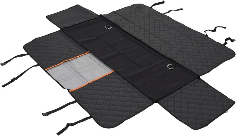 Hard Bottom Dog Car Seat Cover, Thickened Anti Slip Scratch Proof Dog Hammock with Zippered Side Flaps for Cars Trucks SUVs (Black 630) - Image 2