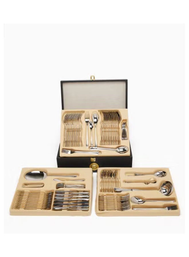 DESSINI طقم أدوات مائدة ديسيني 148 قطعة فضي/ذهبي - Image 2