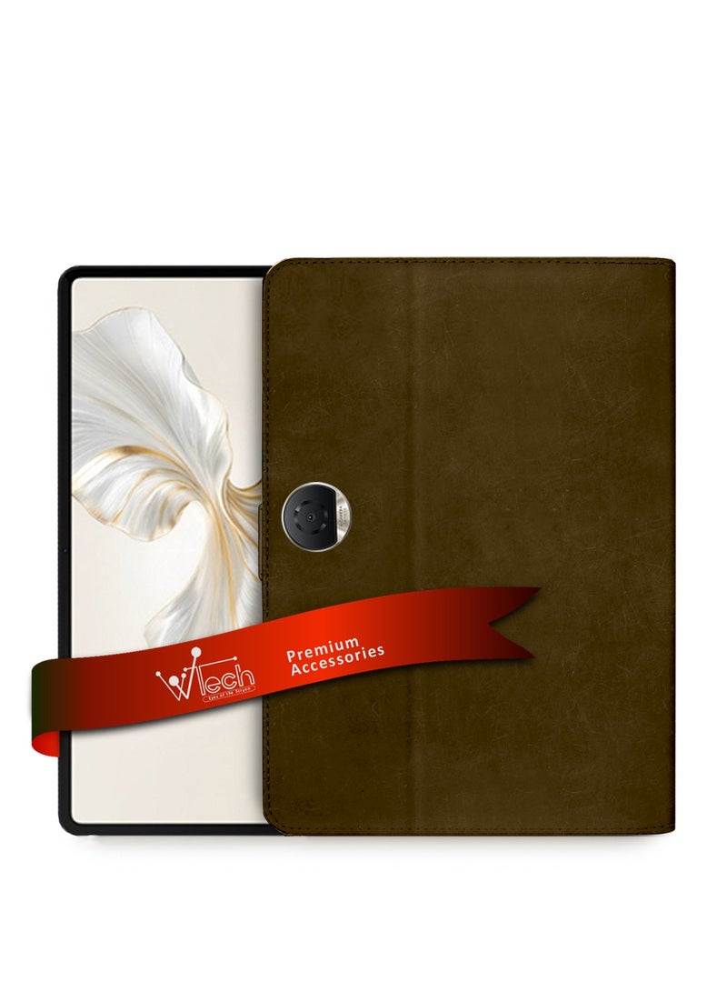 Wtech PU Leather Magnetic Closure Flip Case Cover For Honor Pad 9 12.1 Inch 2023 Dark Brown - Image 1